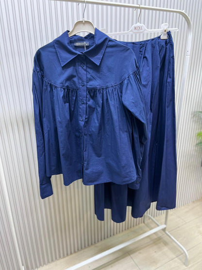 Meri Store Lacivert İkili Takım – Etek & Pantolon | Cemseyf